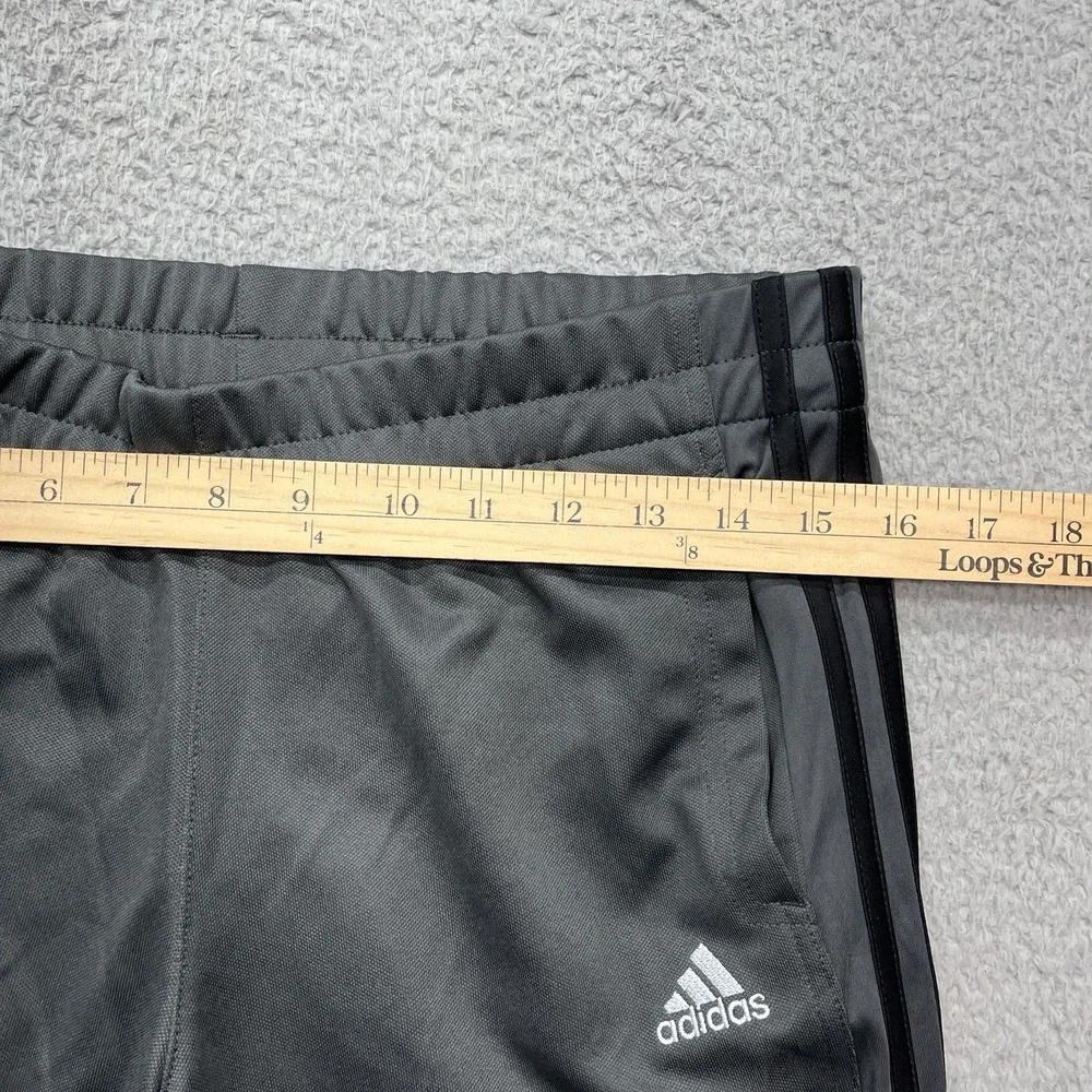 Adidas Track Pants Mens M ClimaLite Sweatpants Gray Zip Legs 3-Stripe Streetwear